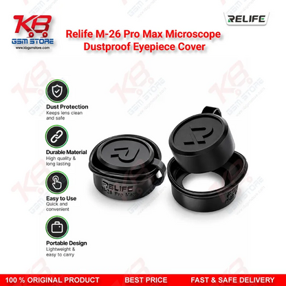 RELIFE M-26 Pro Max Microscope Dustproof Eyepiece Cover – Anti-Light Leakage Soft Silicone Eyecup for Stereo Microscopes