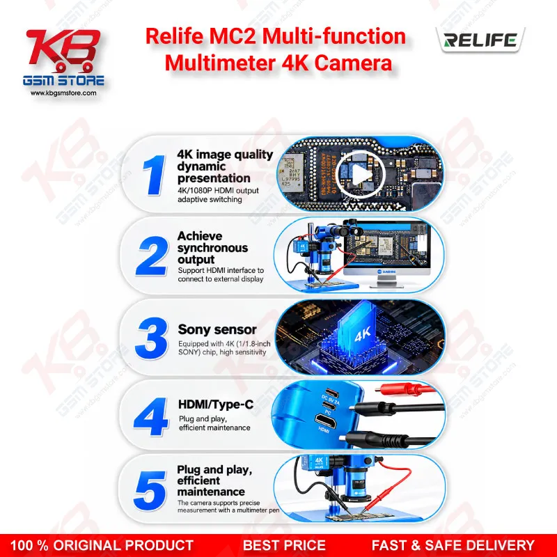 Relife MC2 Multi-function Multimeter 4K Camera