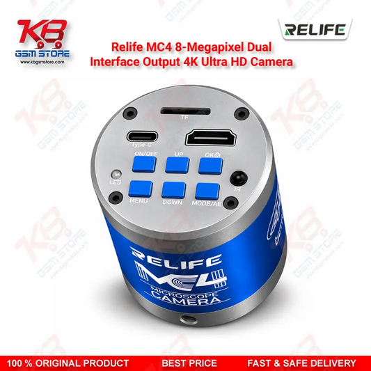 Relife MC4 8-Megapixel Dual-Interface Output 4K Ultra HD Camera – Back-Illuminated CMOS Microscope Camera for PCB and Mobile Repair