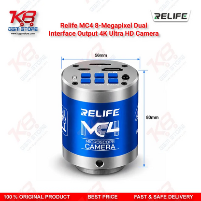 Relife MC4 8-Megapixel Dual-Interface Output 4K Ultra HD Camera – Back-Illuminated CMOS Microscope Camera for PCB and Mobile Repair