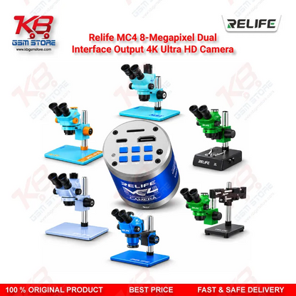 Relife MC4 8-Megapixel Dual-Interface Output 4K Ultra HD Camera – Back-Illuminated CMOS Microscope Camera for PCB and Mobile Repair