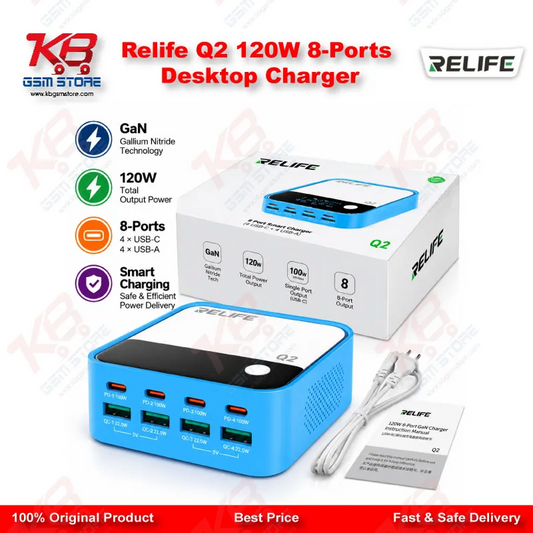 Relife Q2 120W 8-Ports Desktop Charger