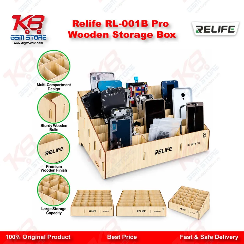 Relife RL-001B Pro Wooden Storage Box
