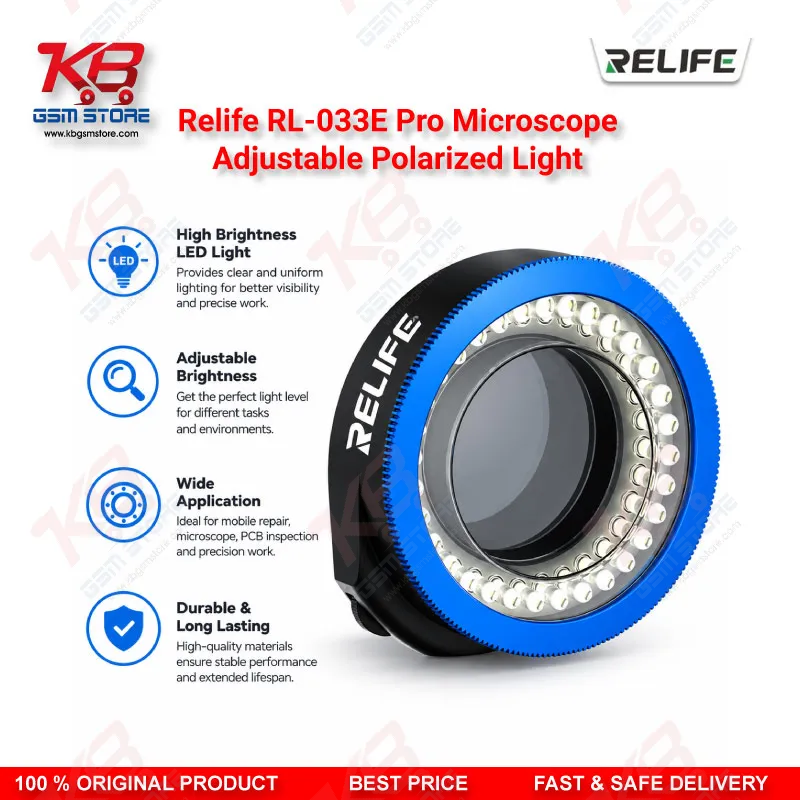 RELIFE RL-033E Pro Adjustable Polarized LED Microscope Light for Mobile Repair