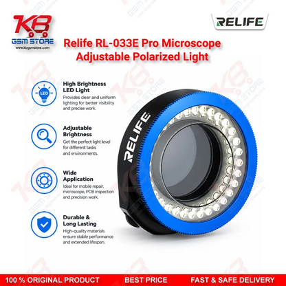 RELIFE RL-033E Pro Adjustable Polarized LED Microscope Light for Mobile Repair