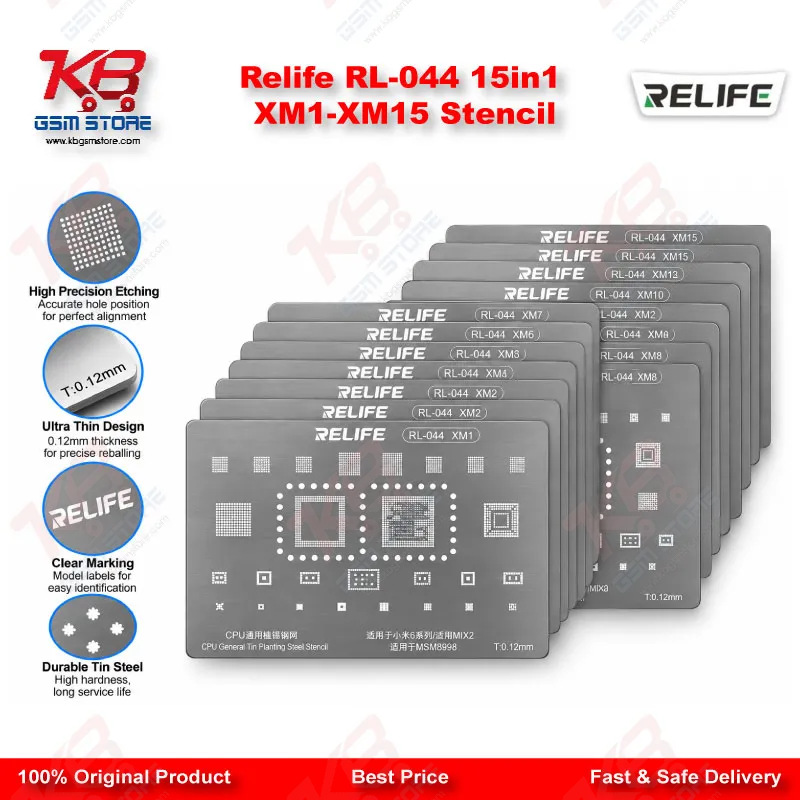 Relife RL-044 15in1 XM1-XM15 Stencil