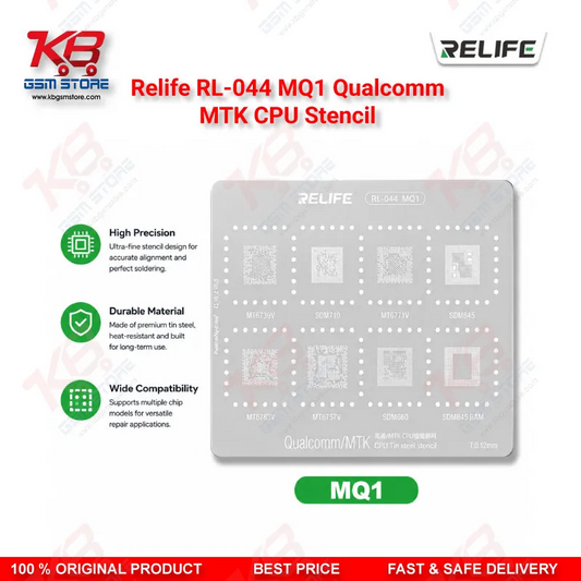 Relife RL-044 MQ1 Qualcomm MTK CPU BGA Reballing Stencil 0.12mm