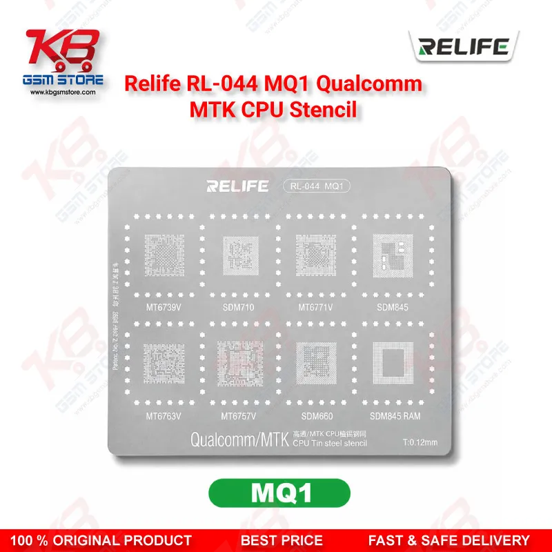 Relife RL-044 MQ1 Qualcomm MTK CPU BGA Reballing Stencil 0.12mm