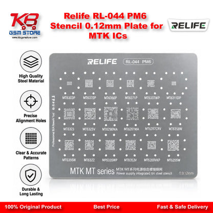 Relife RL-044 PM6 Stencil 0.12mm Plate for MTK ICs