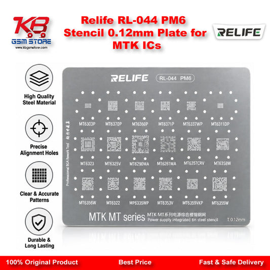 Relife RL-044 PM6 Stencil 0.12mm Plate for MTK ICs