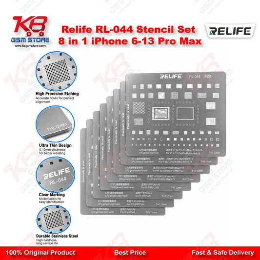 Relife RL-044 Stencil Set 8 in 1 iPhone 6-13 Pro Max