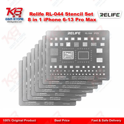 Relife RL-044 Stencil Set 8 in 1 iPhone 6-13 Pro Max