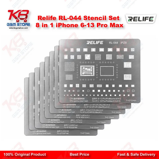 Relife RL-044 Stencil Set 8 in 1 iPhone 6-13 Pro Max
