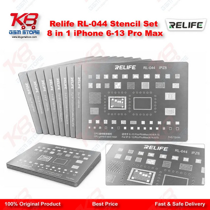 Relife RL-044 Stencil Set 8 in 1 iPhone 6-13 Pro Max