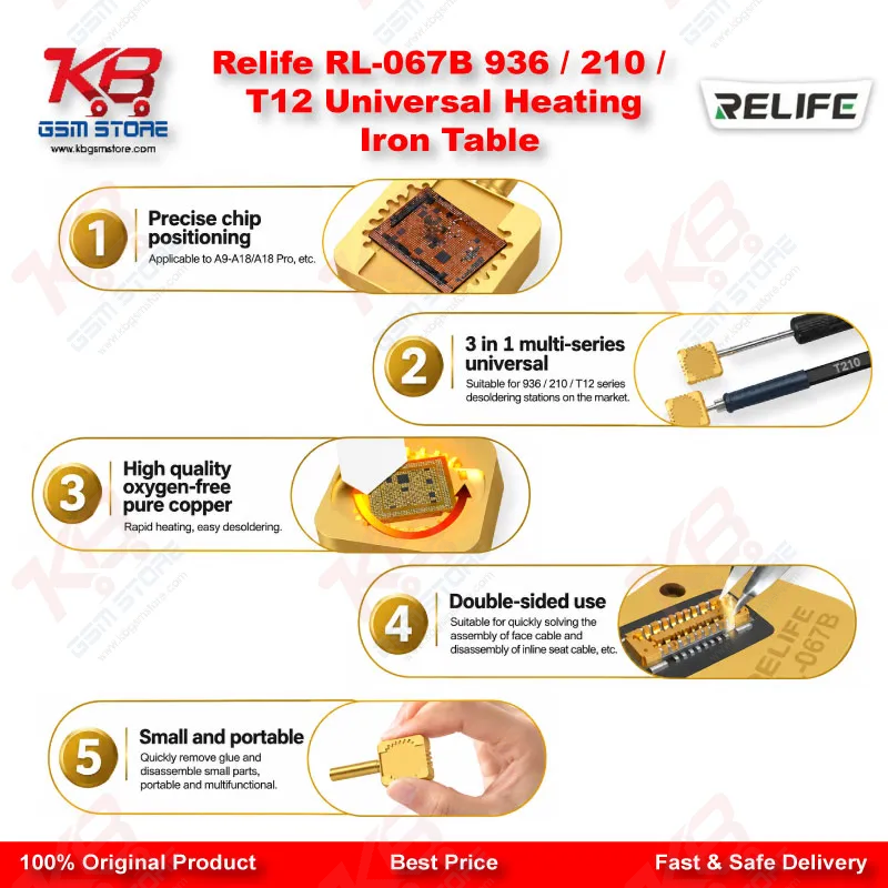 Relife RL-067B 936 / 210 / T12 Universal Heating Iron Table