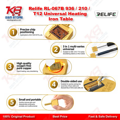 Relife RL-067B 936 / 210 / T12 Universal Heating Iron Table
