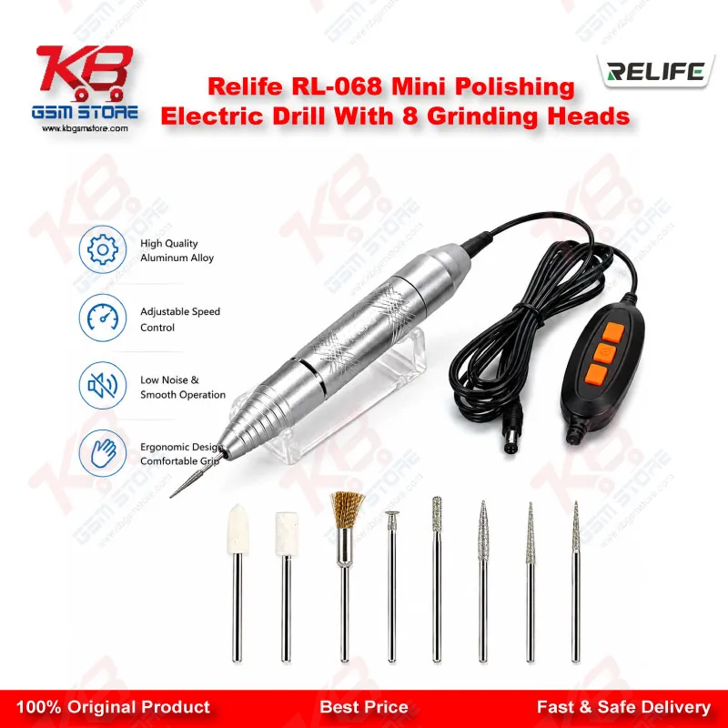Relife RL-068 Mini Polishing Electric Drill With 8 Grinding Heads