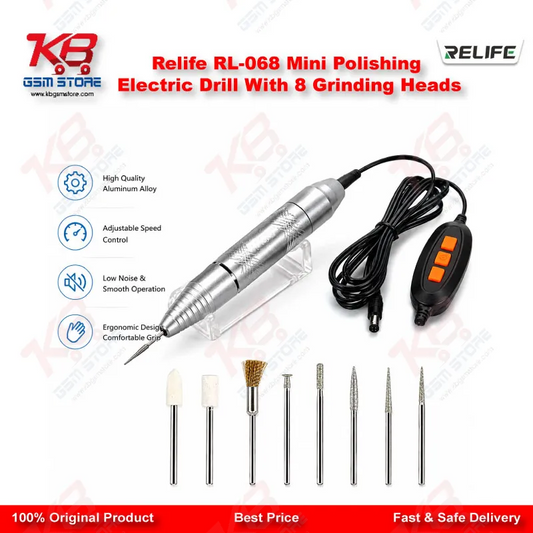 Relife RL-068 Mini Polishing Electric Drill With 8 Grinding Heads