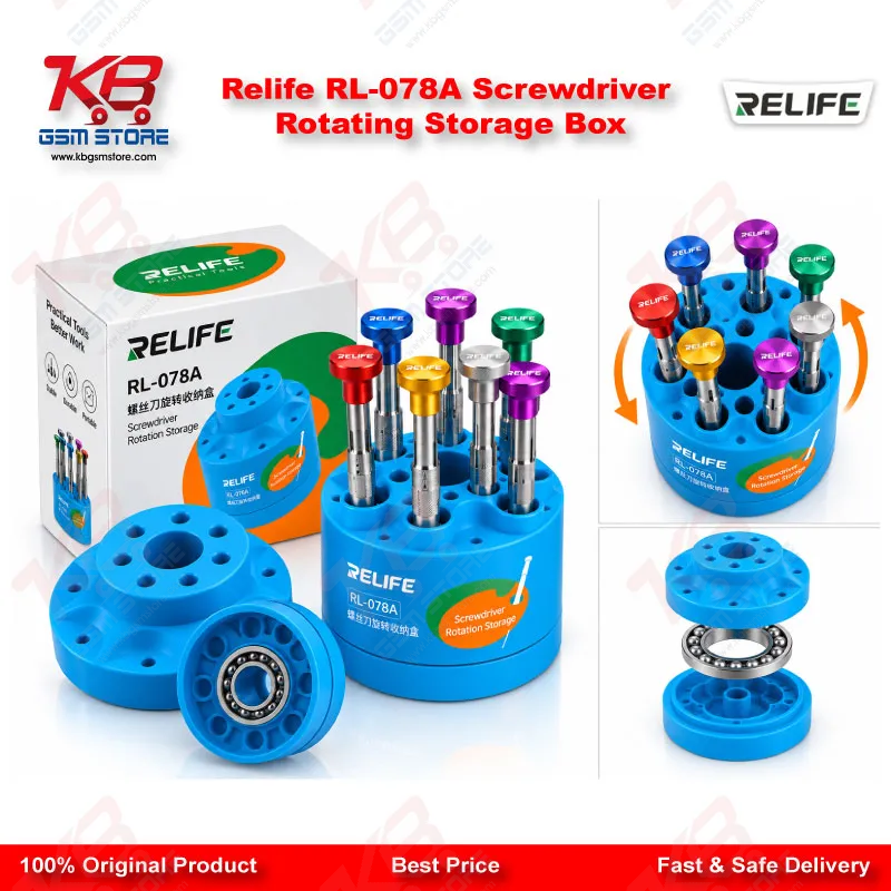 Relife RL-078A Screwdriver Rotating Storage Box
