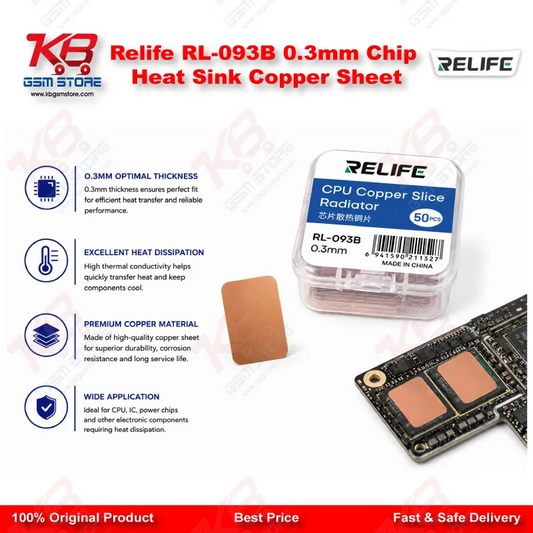 Relife RL-093B 0.3mm Chip Heat Sink Copper Sheet