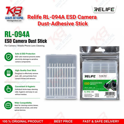 RELIFE RL-094A ESD Camera Dust-Adhesive Stick (10 Pcs) – 2.5mm Anti-Static Cleaning Tool