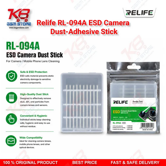 RELIFE RL-094A ESD Camera Dust-Adhesive Stick (10 Pcs) – 2.5mm Anti-Static Cleaning Tool