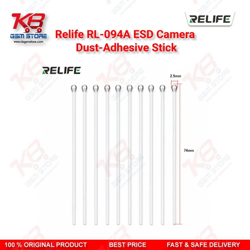RELIFE RL-094A ESD Camera Dust-Adhesive Stick (10 Pcs) – 2.5mm Anti-Static Cleaning Tool