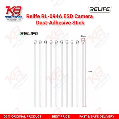 RELIFE RL-094A ESD Camera Dust-Adhesive Stick (10 Pcs) – 2.5mm Anti-Static Cleaning Tool