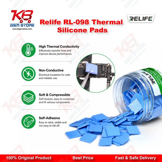 Relife RL-098 Insulating Thermal Silicone Pads – 12x12x2mm – 100Pcs