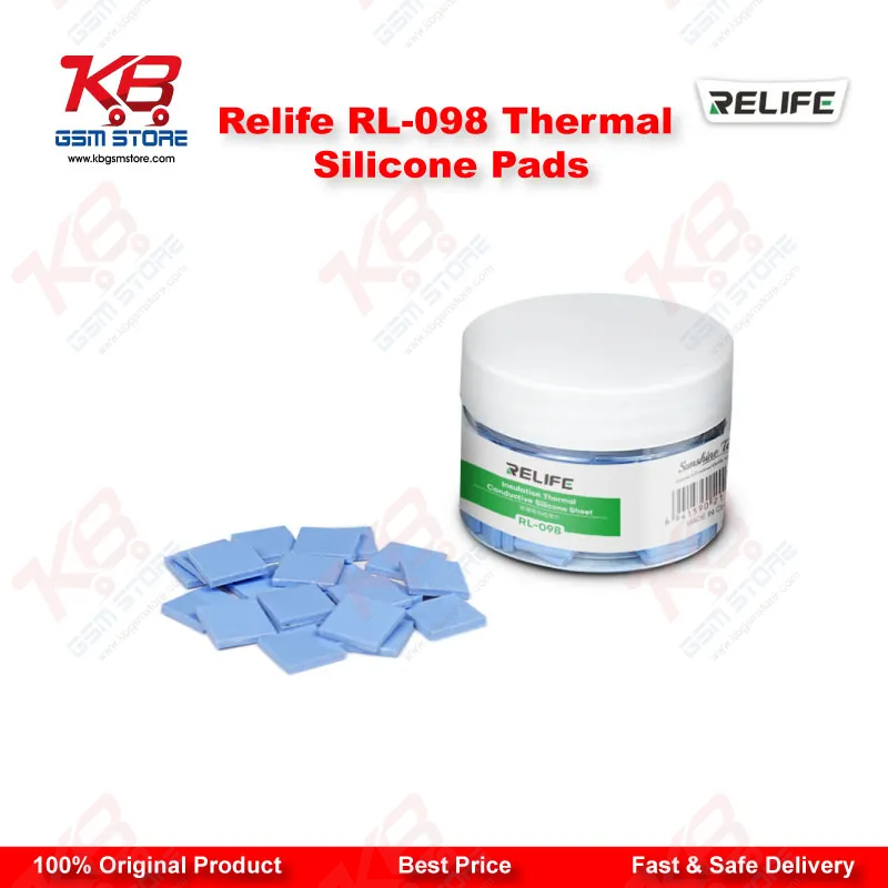 Relife RL-098 Insulating Thermal Silicone Pads – 12x12x2mm – 100Pcs