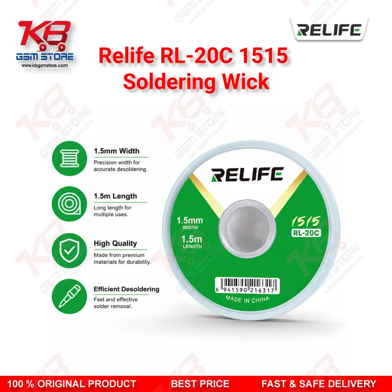 RELIFE RL-20C 1515 Soldering Wick 1.5mm Desoldering Braid for Mobile PCB Repair