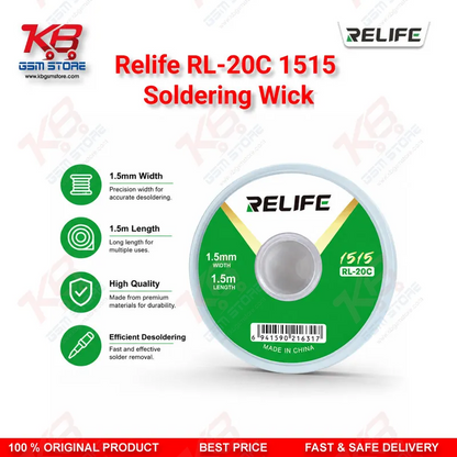RELIFE RL-20C 1515 Soldering Wick 1.5mm Desoldering Braid for Mobile PCB Repair