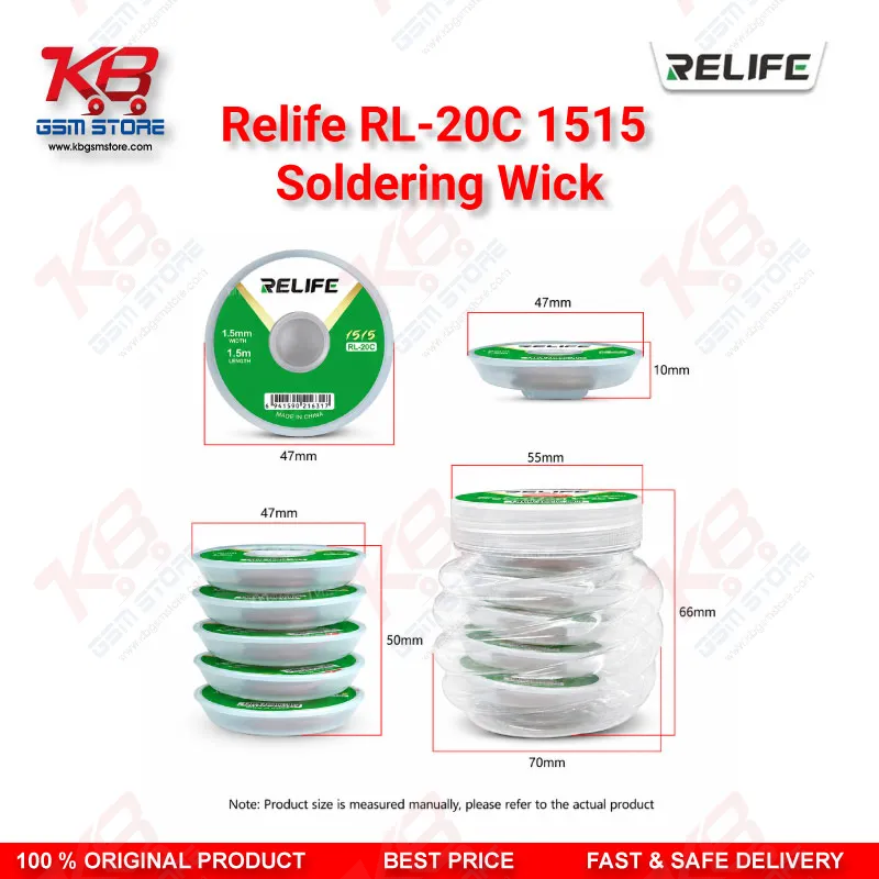 RELIFE RL-20C 1515 Soldering Wick 1.5mm Desoldering Braid for Mobile PCB Repair