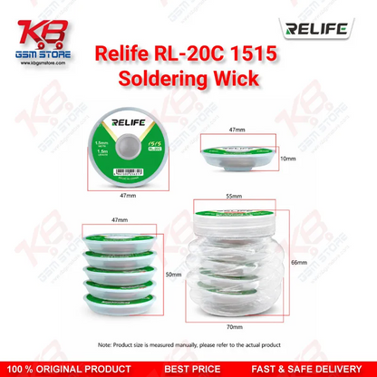 RELIFE RL-20C 1515 Soldering Wick 1.5mm Desoldering Braid for Mobile PCB Repair