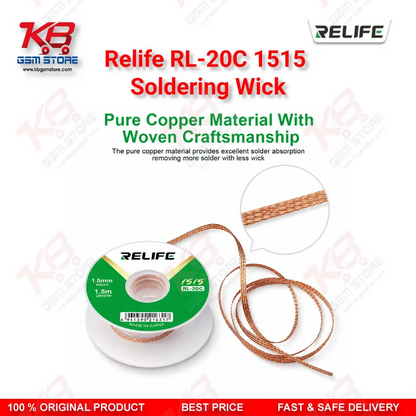 RELIFE RL-20C 1515 Soldering Wick 1.5mm Desoldering Braid for Mobile PCB Repair