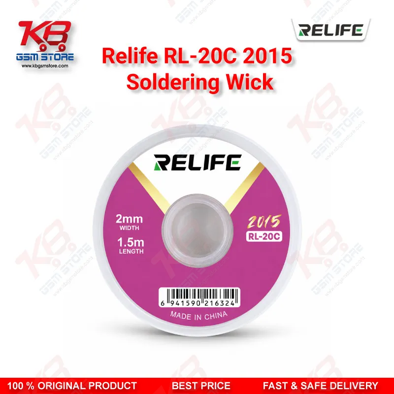 RELIFE RL-20C-2015 Desoldering Wick 2.0mm x 1.5m Solder Removal Braid for Mobile PCB Repair
