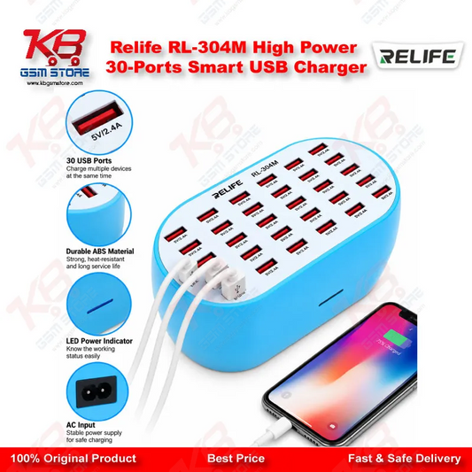 Relife RL-304M High Power 30-Ports Smart USB Charger