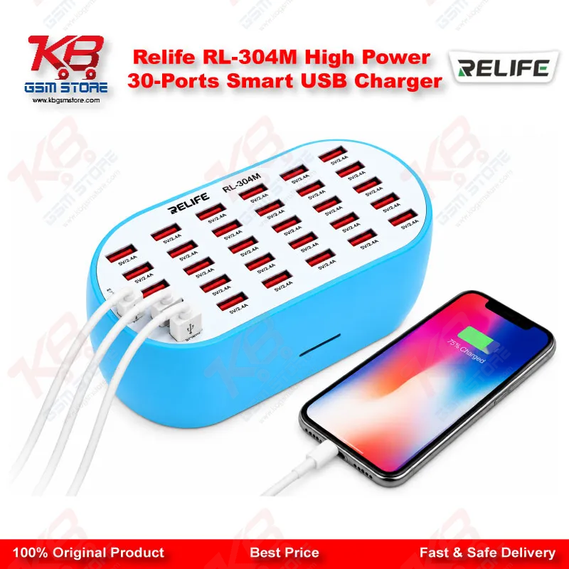 Relife RL-304M High Power 30-Ports Smart USB Charger