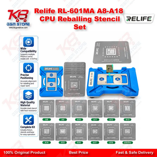 Relife RL-601MA A8-A18 CPU Reballing Stencil Set