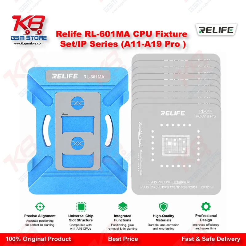 RELIFE RL-601MA CPU Fixture Set A11-A19 Pro Magnetic Reballing Platform