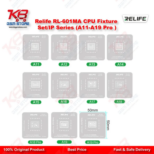 RELIFE RL-601MA CPU Fixture Set A11-A19 Pro Magnetic Reballing Platform