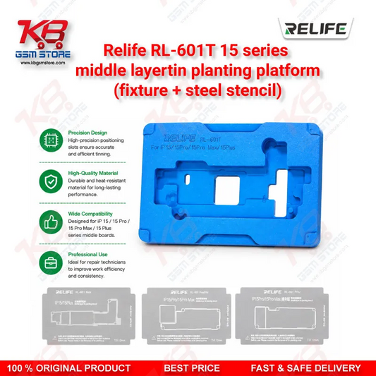 RELIFE RL-601T 15 Series Middle Layer Tin Planting Platform – Fixture + Steel stencil