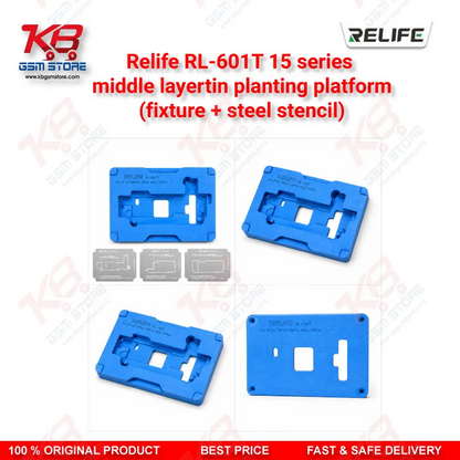 RELIFE RL-601T 22 in 1 Middle Layer Tin Planting Platform – iPhone X to 15 Pro Max BGA Reballing Stencil Kit