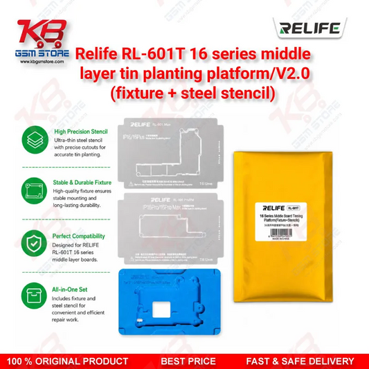 Relife RL-601T 16 Series Middle Layer Tin Planting Platform V2.1 – Fixture with Steel Stencil