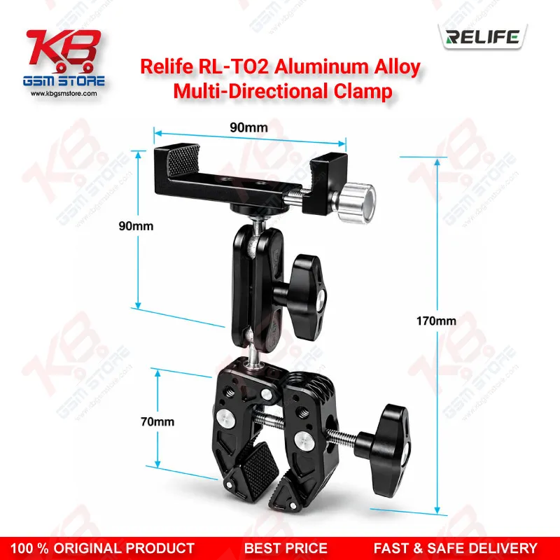 Relife RL-TO2 Aluminum Alloy Multi-Directional Clamp
