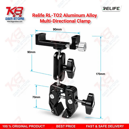 Relife RL-TO2 Aluminum Alloy Multi-Directional Clamp
