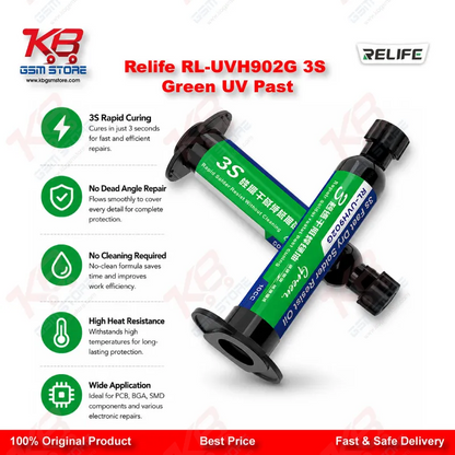 RELIFE RL-UVH902G Green UV Curing Solder Mask – 3S Quick Dry Flying Wire Oil (10ml)
