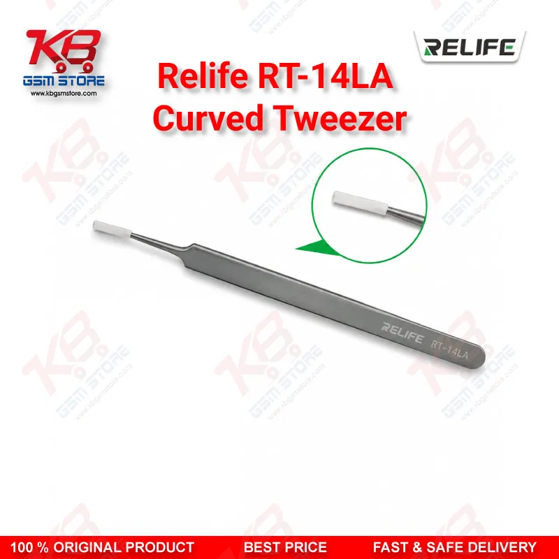 RELIFE RT-14LA Precision Curved Chip Tweezer for Mobile IC Repair