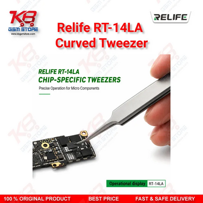 RELIFE RT-14LA Precision Curved Chip Tweezer for Mobile IC Repair