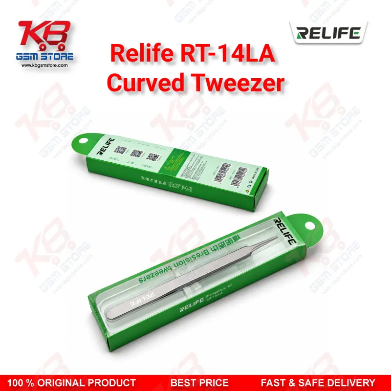 RELIFE RT-14LA Precision Curved Chip Tweezer for Mobile IC Repair